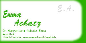 emma achatz business card